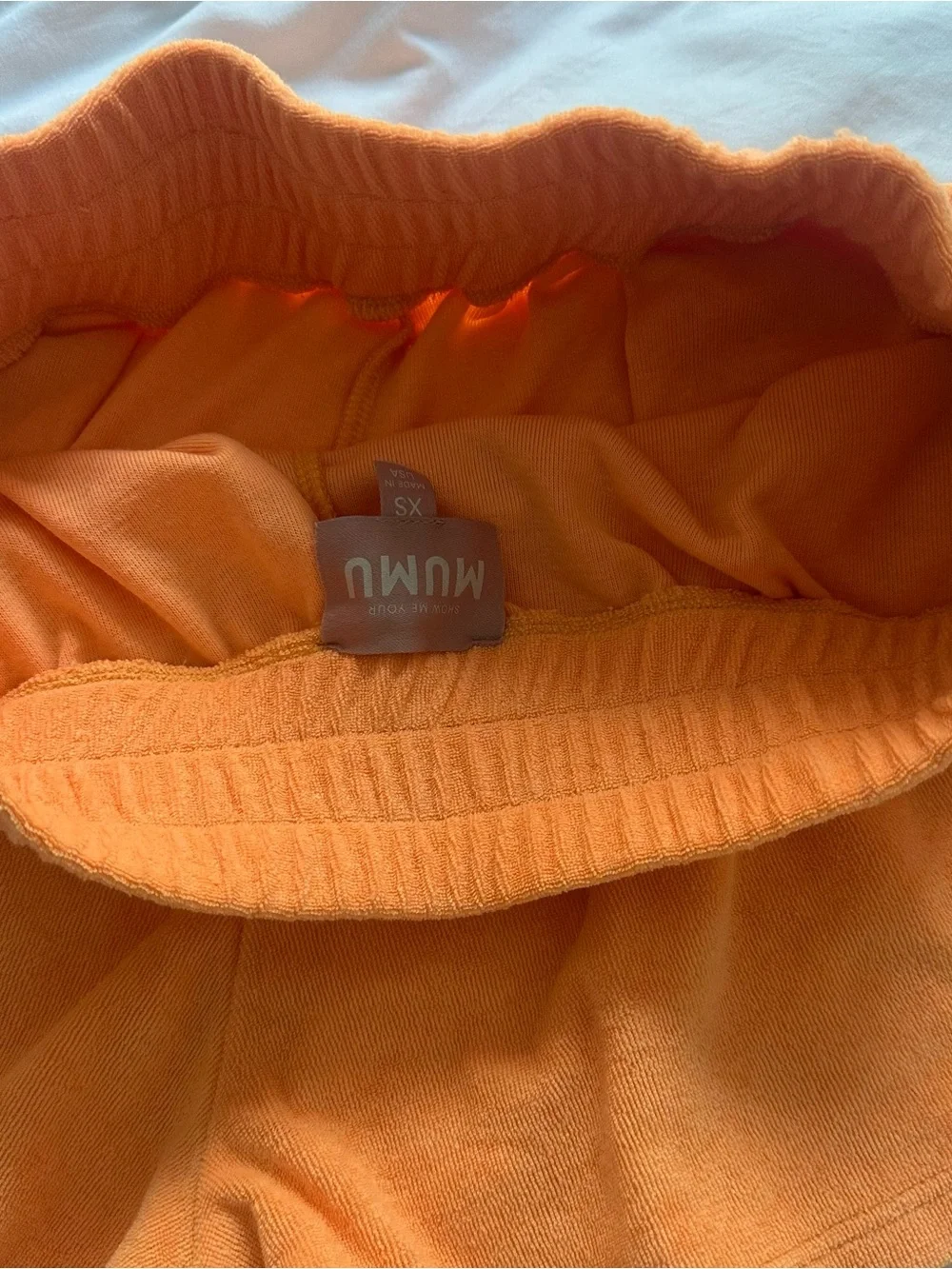 Show Me Your MuMu Orange Terry Russell Shorts EUC Sz XS